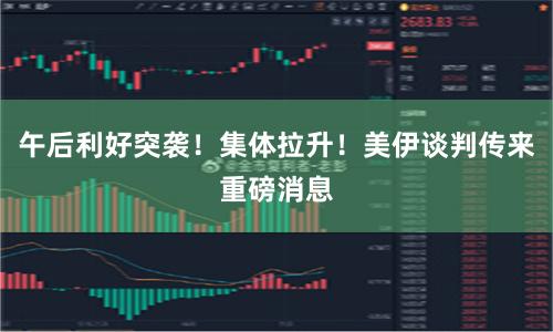 午后利好突袭！集体拉升！美伊谈判传来重磅消息