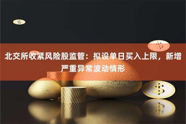 北交所收紧风险股监管：拟设单日买入上限，新增严重异常波动情形